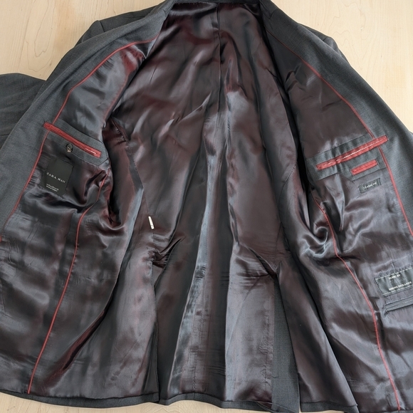 ZARA Merino Blazer Suit Classic Notched - Picture 10 of 13